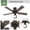 Hunter 44" Swanson Lighted Ceiling Fan New Bronze Finish with 5 Blades in American Walnut/Greyed Walnut - 4 of 4