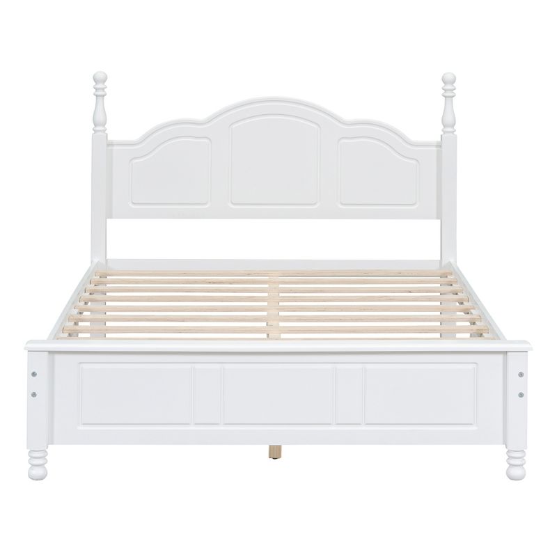 Queen/Full Size Wood Platform Bed Frame with Retro Style Headboard and Wooden Slat Support-ModernLuxe, 4 of 10