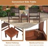 Bestier 3-Piece Patio Bistro Set with Coffee Table, Eucalyptus Wood Chair with Rattan Wicker Back & Seat, Outdoor Furniture Set for Garden, Balcony - 3 of 4