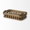 HomeRoots Set of Two Brown Wood Indoor Outdoor Tray With Handles - 4 of 4