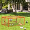 FURNIinspire Pet Crates and Houses, Rabbit Foldable Cage, Bunny Cages with Tray, Orange, 45.28"*37.01"*21.26" - 2 of 4