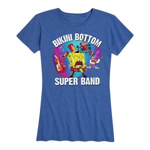 Women's - SpongeBob SquarePants - Bikini Bottom Super Band Short Sleeve Graphic T-Shirt - 1 of 4