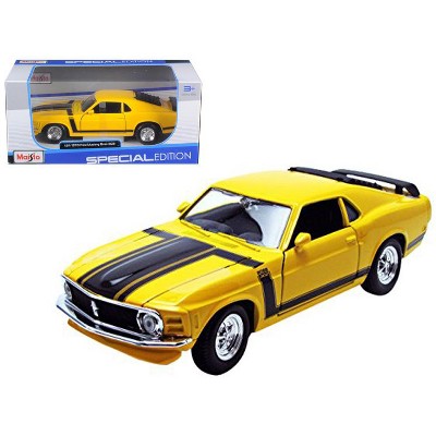 1970 Ford Mustang Boss 302 Yellow 1/24 Diecast Model Car by Maisto
