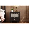 KTMBDW Nightstand with Rattan-Woven Storage Cabinet and 1 Drawer, Wooden end Table, Exquisite Elegance with Natural Storage Solutions for Bedroom - 4 of 4