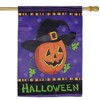 Northlight Happy Halloween Pumpkin in a Witch Hat Outdoor House Flag 28" x 40" - 3 of 4