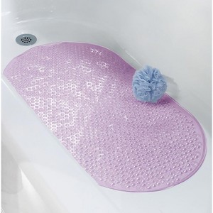Home Mart Goods Purple Bubbles Vinyl Non-Slip Bathtub Shower Mat With Suction Cups -27" x 15" - 1 of 4