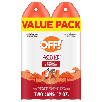 OFF! Active Mosquito Repellent Bug Spray 15% DEET - 2ct/ 6oz each