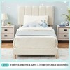 Whizmax Twin Bed Frame for Boys & Girls, Velvet Upholstered Platform Bed Frame with Headboard, Strong Wooden Slats, No Box Spring Needed, Beige - 2 of 4