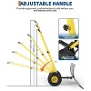 29" Snow Shovel with Wheels, Metal Snow Pusher Shovel for Doorway & Sidewalk, Snow Pusher with Adjustable 5-Position Angled & Height - 4 of 4