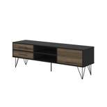 Wood and Metal 4 Drawer TV Stand for TVs up to 60" Brown/Black - The Urban Port