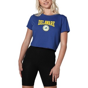 Women's University Of Delaware Collegiate Seal Crop Top T-Shirt - 1 of 4