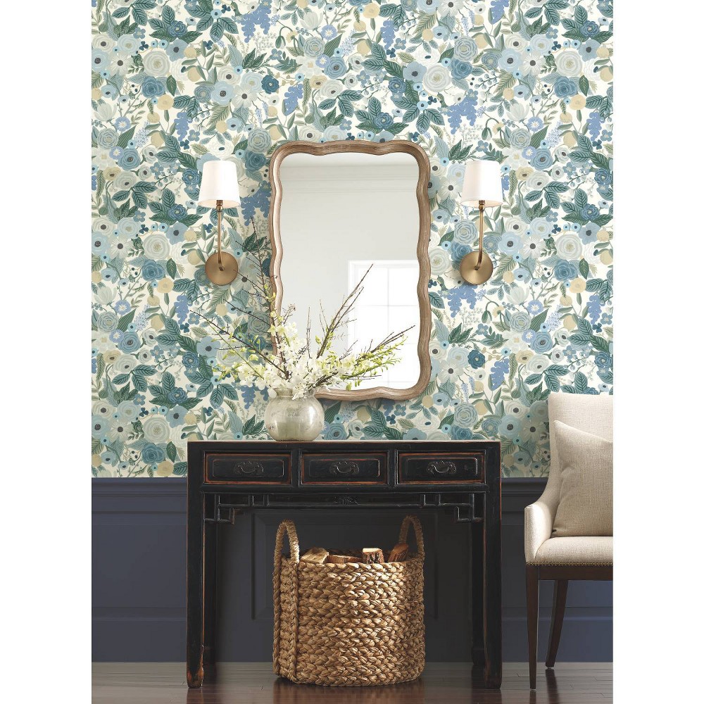 Photos - Wallpaper Rifle Paper Co. Garden Party Peel and Stick  Indigo Multi: Removable Floral Botanical Self-Adhesive Decor