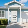 Lirago 36 x 80 Left Hand Inswing White Fiberglass Front doors with Brickmould 4-9/16" Vinyl Frame Frosted Glass - 3 of 4