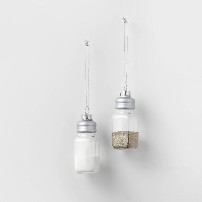 Glass Salt and Pepper Shaker with Beads Christmas Tree Ornament - Wondershop™