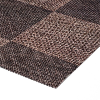 Rustic Brown/Black Synthetic 6x8ft Non-Slip Outdoor Rug