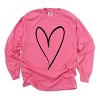 Simply Sage Market Hand Drawn Heart Garment Dyed Long Sleeve - 2 of 4