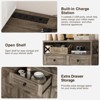 Storage Cabinet with Charging Station, Small Coffee Bar, Microwave Stand Buffet Sideboard Rack - 4 of 4