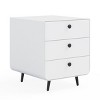 Modern Steel Nightstand with 3 Drawers and Adjustable Legs, Rounded Corner Bedside Table for Small Bedroom Spaces-3irtyhousy - 3 of 4