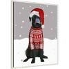 Amanti Art 23"x28" Black Labrador Christmas Sweater 1 by Fab Funky Framed Canvas Wall Art - 2 of 4