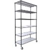 Vynxaria Black Heavy Duty Utility Storage Shelves with Wheels - 6 Tier, 6000 lbs Capacity, 84"H x 48"L x 20"D - 3 of 4