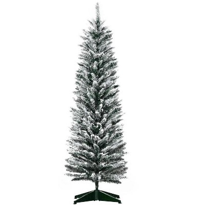 Racxily Slim Snow Flocked Christmas Tree, Realistic Artificial Pencil Tree for Holiday Decor