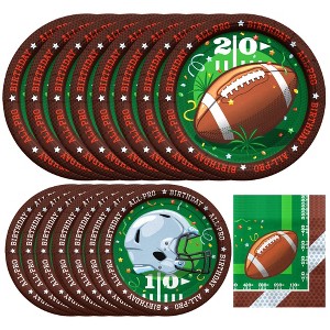 Treasures Gifted Football Birthday Party Supplies Dinnerware Starter Set for 16 Guests - 1 of 1