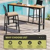 Crestlive Products Outdoor Bar Table Rectangle Patio Counter Height Table High Pub Table with Waterproof Top and Sturdy Metal Frame - 4 of 4