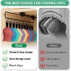 Closet Hat Rack with 20 Clips, Sliding Organizer for Caps, Beanies & Sun Hats, 2 Pack Hanging Storage for Closet Rods, Black - 4 of 4