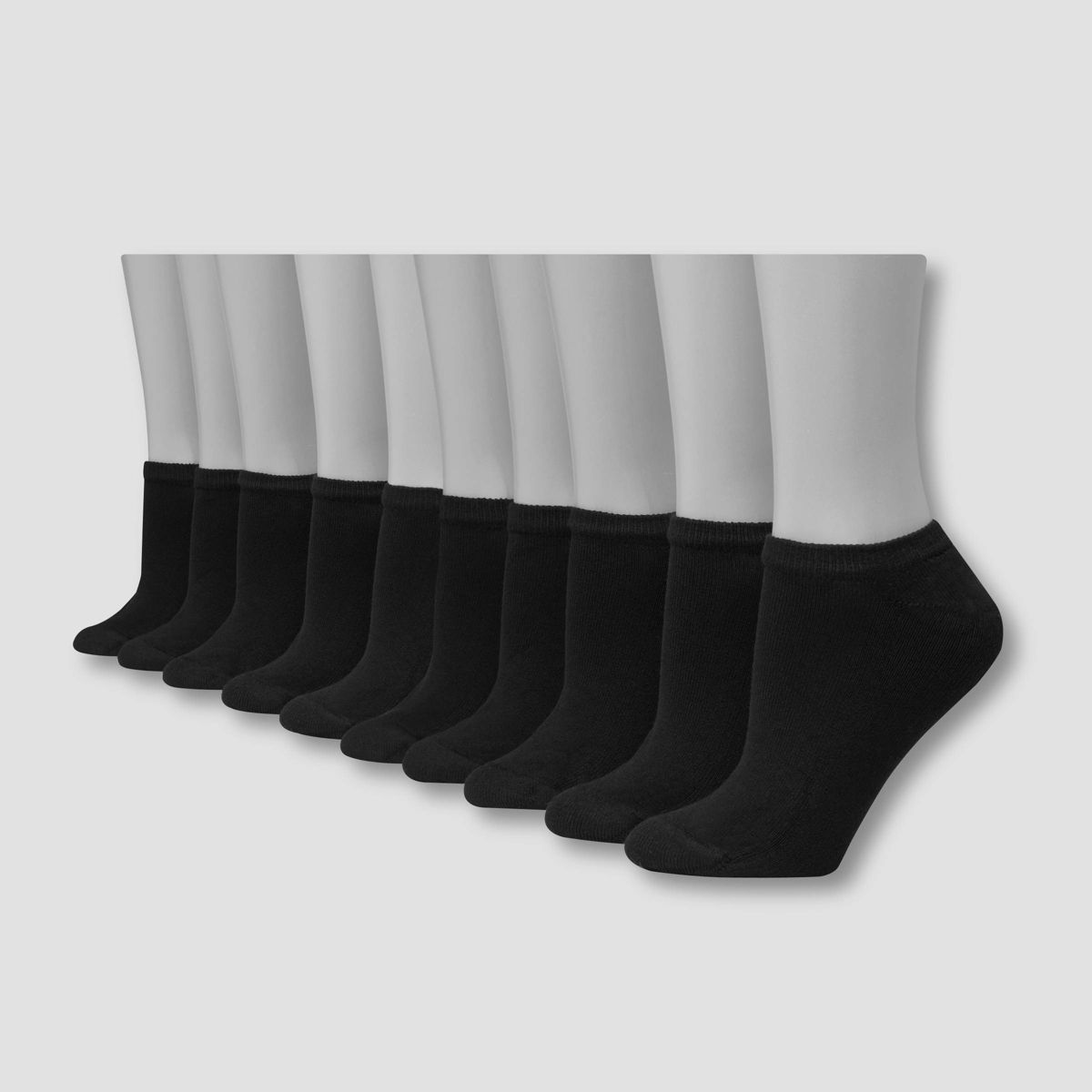 Hanes Women's Extended Size 10pk No Show Socks - 8-12 - thumbnail 8
