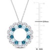 EVERLY JEWELRY | Sterling Silver 6 CT TGW London Blue, Sky Blue and White Topaz Open Circle Pendant with Chain - 18 inch - 4 of 4