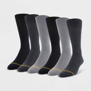 Signature Gold by GOLDTOE Men's Repreve All Season Rib Crew Socks 6pk - 1 of 2