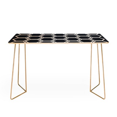 The Old Art Studio Hexagon Desk Gold - Deny Designs