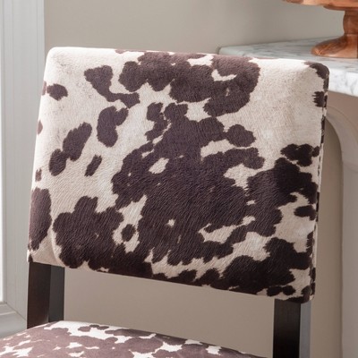 Corey Udder Madness Cow Print Bar Stool with Antique Bronze Trim