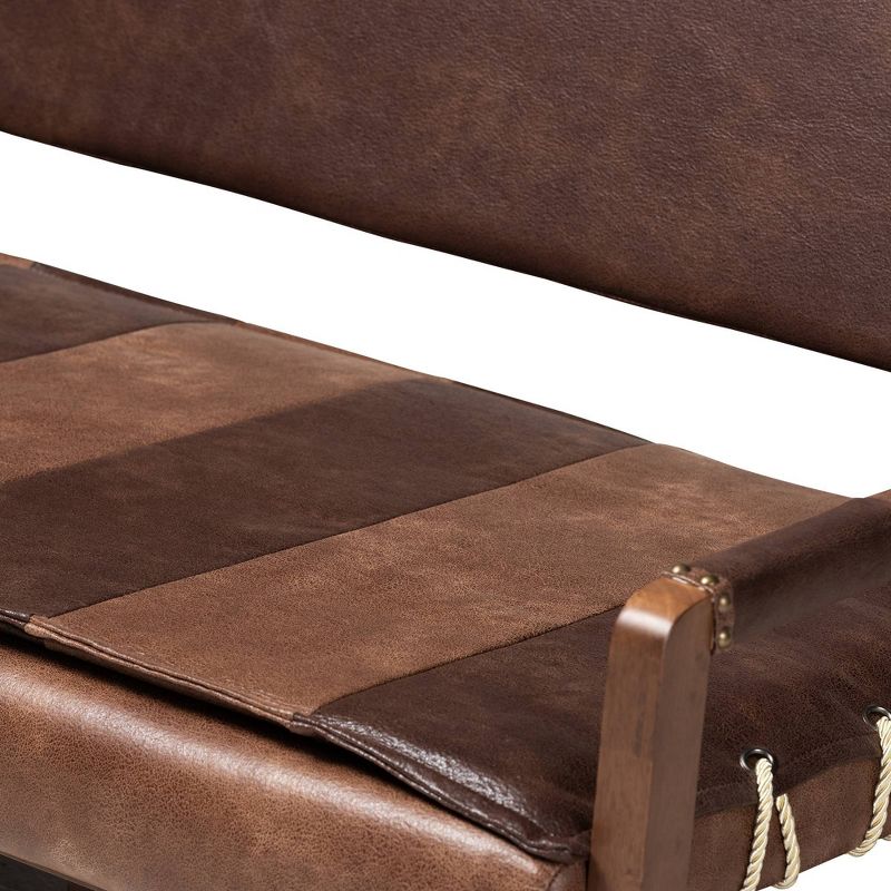 Rovelyn Faux Leather Finished Wood Sofa Brown - Baxton Studio, 4 of 12
