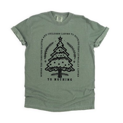Simply Sage Market Women's Trees Glisten Children Listen Short Sleeve Garment Dyed Tee
