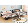 Okak Full XL Over Queen Metal Bunk Bed with 2 Drawers Loft Bunk Bed with Ladder for Kids Teens, Easy Assemble, Black - 2 of 4