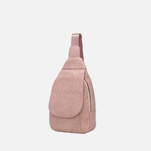 MKF Collection Cleisy M logo Embossed Vegan Leather Women’s Sling Bag by Mia K - 1 of 4