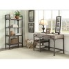 Vynxaria Contemporary 3-Drawer Writing Desk - Weathered Oak & Antique Silver, Metal Legs, 2-Shelf Open Storage - 3 of 4