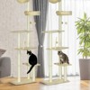 FURNIinspire Floor to Ceiling Cat Tree Adjustable Height, Cat Climbing Tower with Carpeted Platforms, Toy Balls, Beige, 21.25"*13.5"*98.5" - 3 of 4