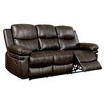 Orvis Bonded Leather Reclining Sofa Brown - HOMES: Inside + Out