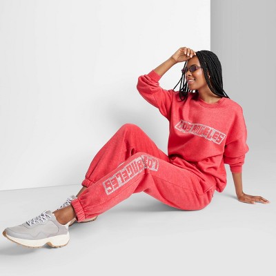 Women's Fleece Sweatpants - Wild Fable™ Washed Red