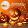 6 Pack LED Flameless Jack-O-Lanterns, Blinking Battery Operated Lights with Remote Control and Timer, Dimmable Halloween Candle Lights for Decorations - 3 of 3