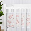 Sweet Jojo Designs + BreathableBaby Girl Breathable Mesh Crib Liner Pad Botanical Blush Pink and White - 4 of 4