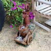 24" Vintage Red Metal Water Pump & Stone Wheelbarrow Fountain - Alpine Corporation: Electric, Weather-Resistant - 2 of 4