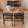 Dining Table Set of 4, Retro Industrial Dining Table & Chairs, Wood Table Chairs Set for Home, 1 Table + 4 Chairs Rustic Brown - 2 of 4