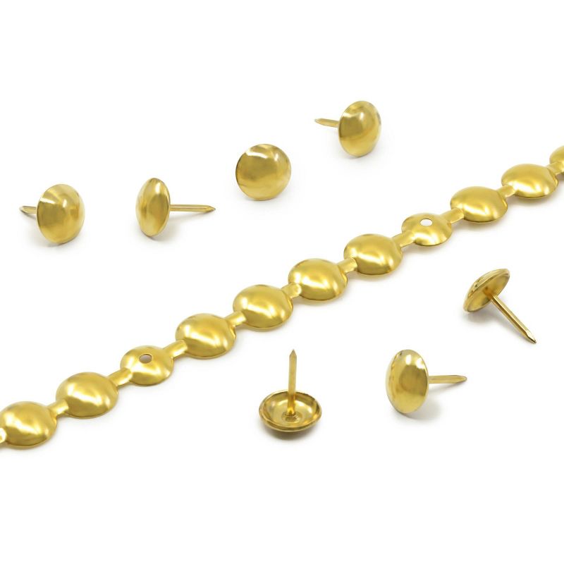 Dritz 7/16&#34; x 5-Yards 75ct Home Decorative Nailhead Trim Brass - Upholstery Enhancement, Accurate Spacing, Easy Application, 3 of 5