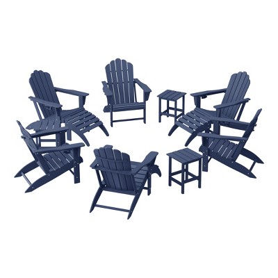 WestinTrends Highland 12-Piece HDPE Outdoor Patio Furniture Adirondack Chair Conversation Table Set