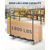Folding Table Cart, 1800LBS Capacity Heavy Duty Steel Table Dolly with 5" PU Swivel Wheels, Adjustable Drywall Dolly Cart with Locking System - 3 of 4