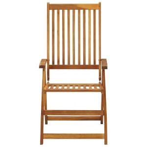 vidaXL Solid Acacia Wood Patio Reclining Chairs - Weather-Resistant, Adjustable Comfort, Easy Cleaning - Set of 2 - 1 of 4