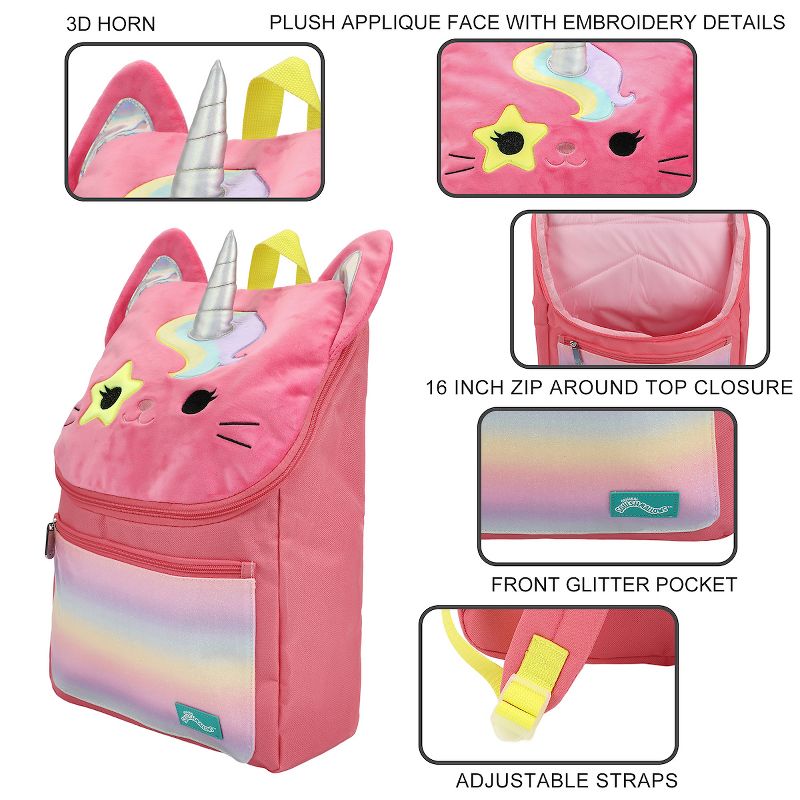 Squishmallows Sienna the Unicorn Cat Youth 16' Backpack, 4 of 7